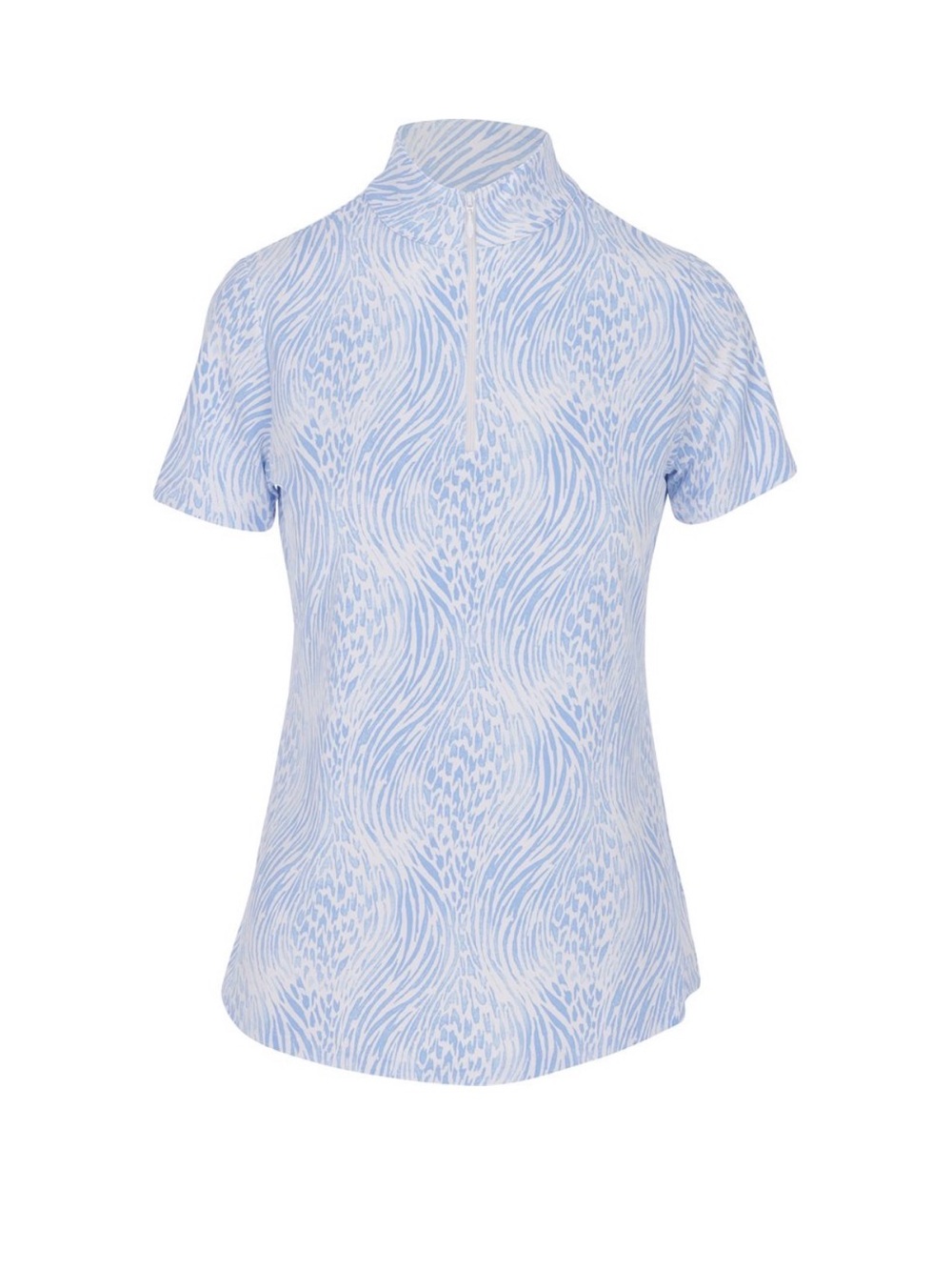EUC IBKUL Women's Alena Print 1/4 Zip Mock